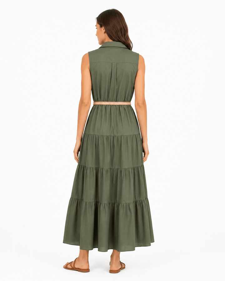 Tyla Sleeveless Maxi Dress with Rope Belt - Must Boutique
