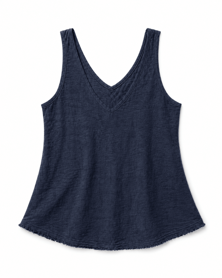 V-Neck Linen Tank Top - Essential Summer Style - Must Boutique
