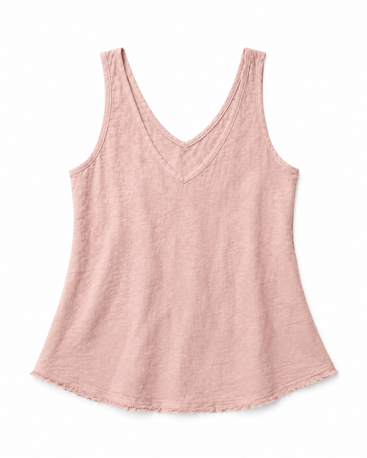 V-Neck Linen Tank Top - Essential Summer Style - Must Boutique