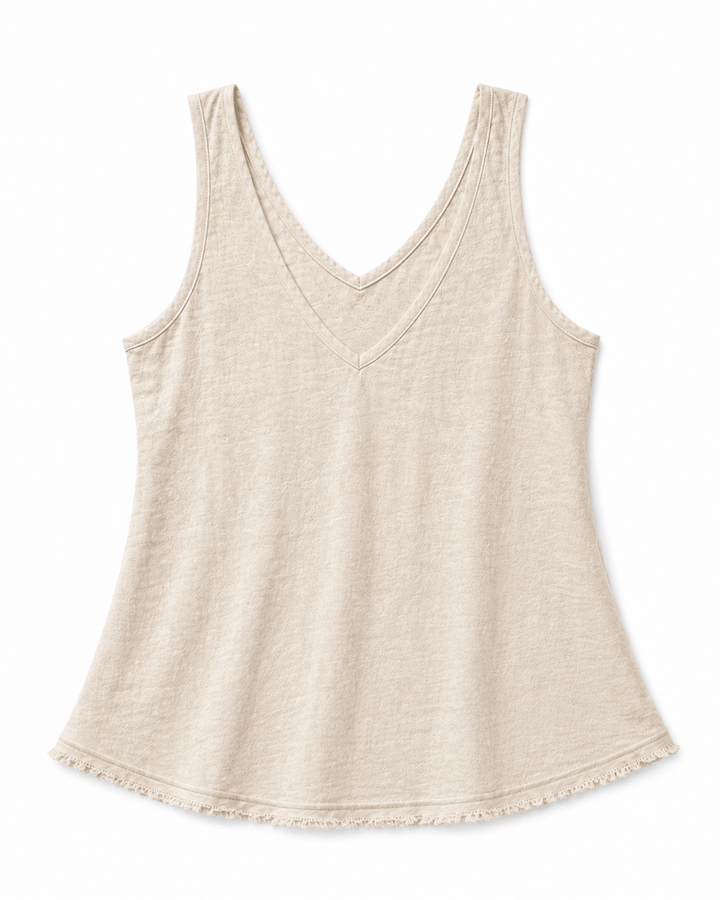 V-Neck Linen Tank Top - Essential Summer Style - Must Boutique