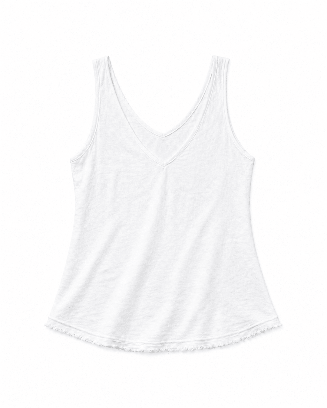 White V-Neck Linen Tank Top - Essential Summer Style - Must Boutique