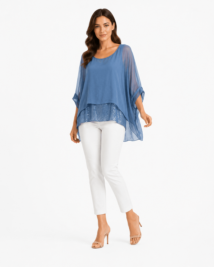 Valeria Silk Sequin Top - Must Boutique