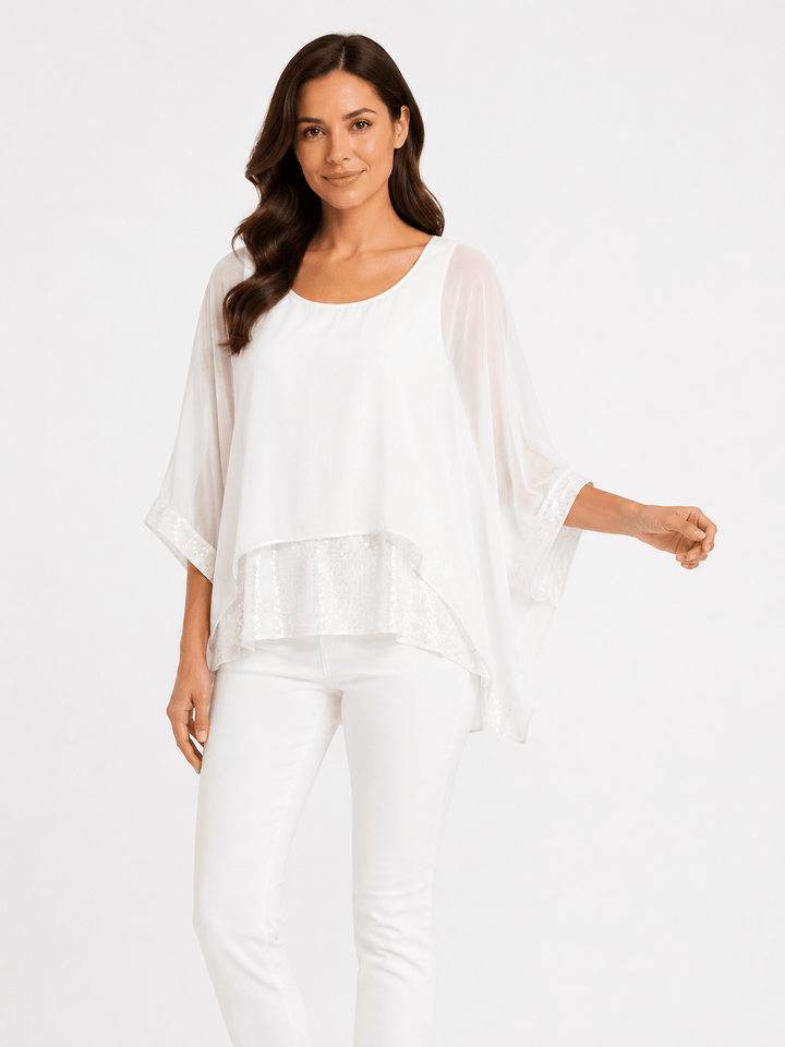 Valeria Silk Sequin Top - Must Boutique