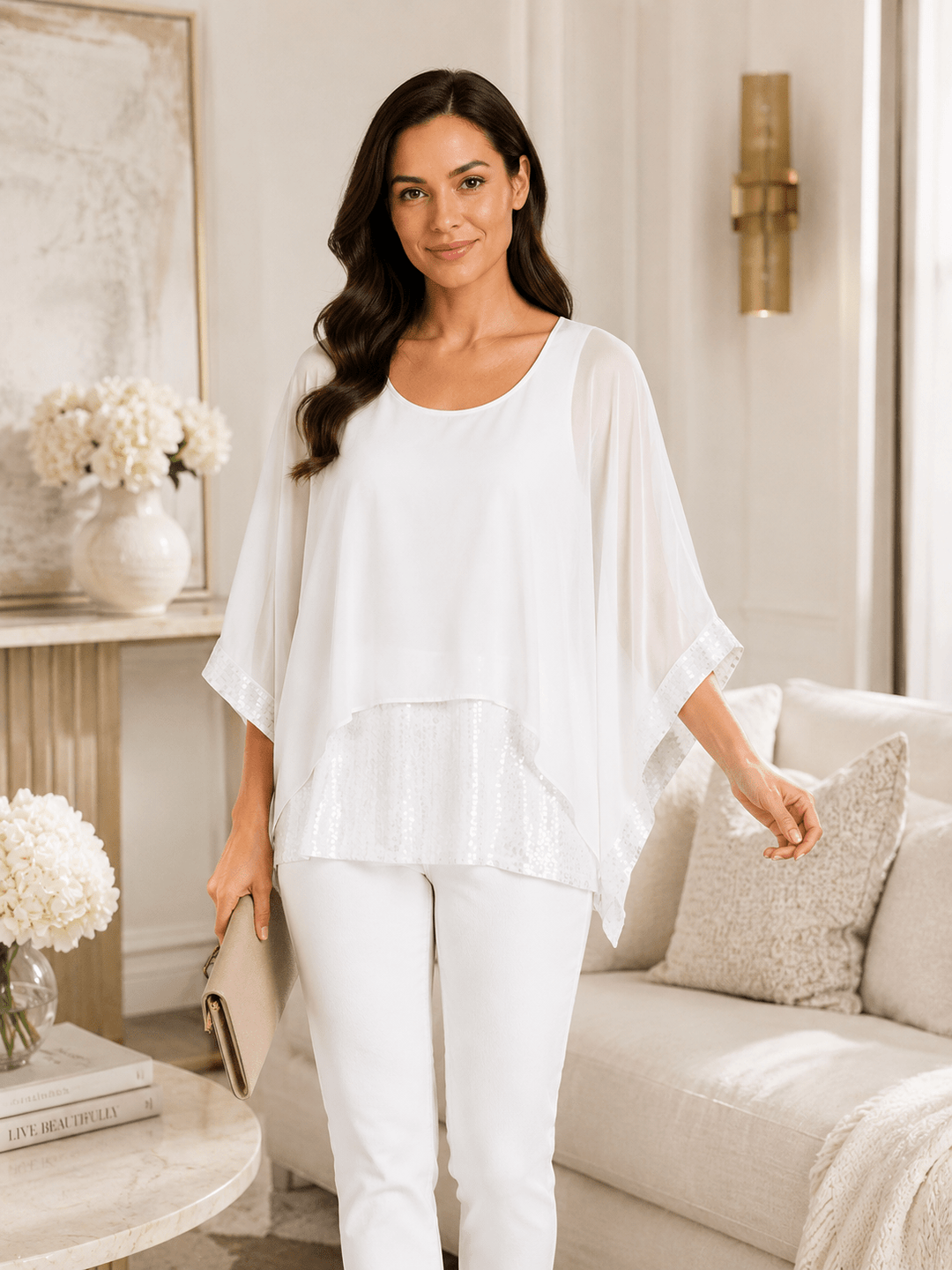Valeria Silk Sequin Top - Must Boutique