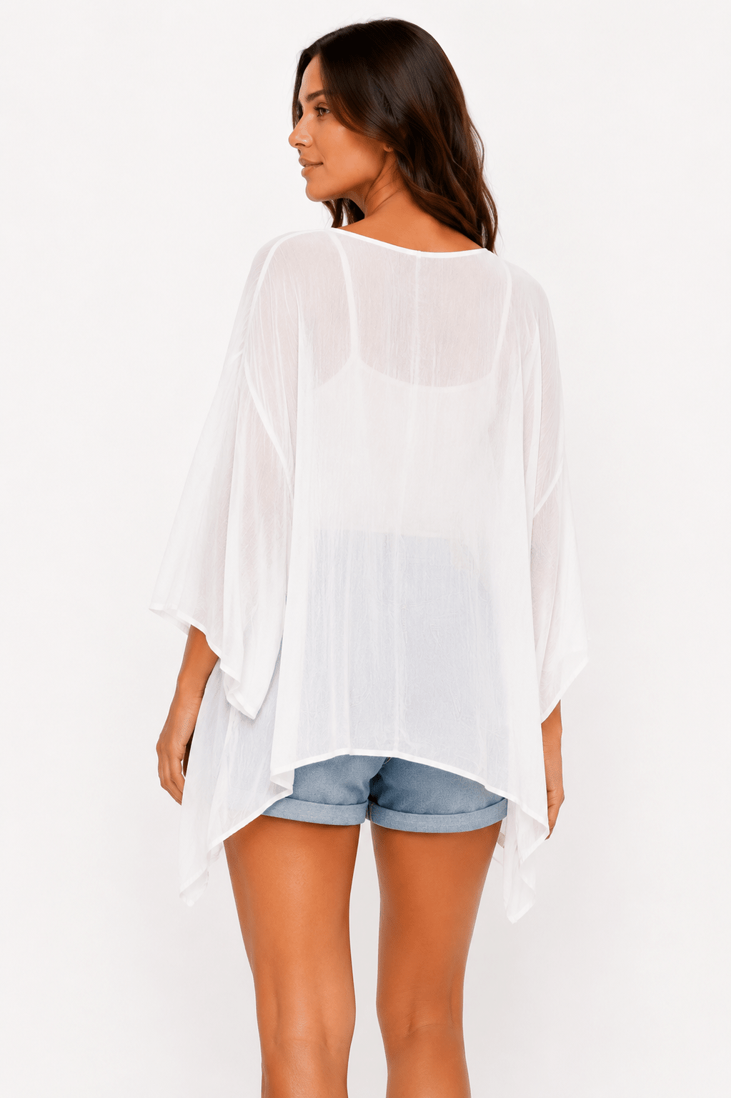 Viola Silk Asymmetrical Cape Top - Must Boutique