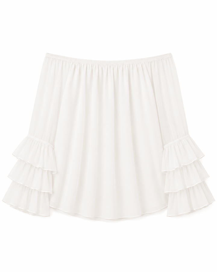 Vita Silk off-shoulder top with Ruffle sleeves - Must Boutique