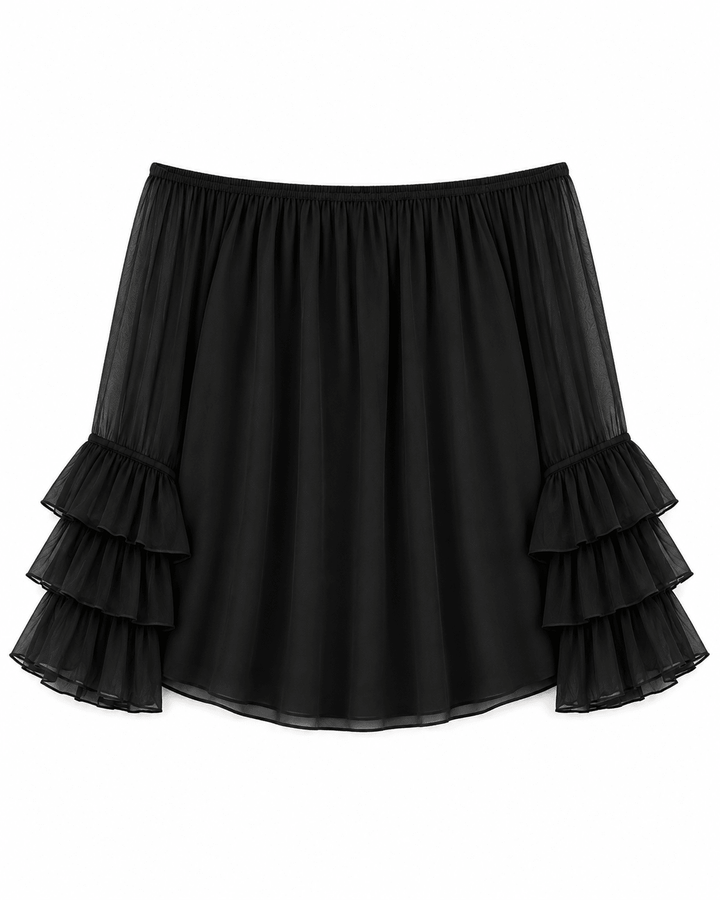 Vita Silk off-shoulder top with Ruffle sleeves - Must Boutique