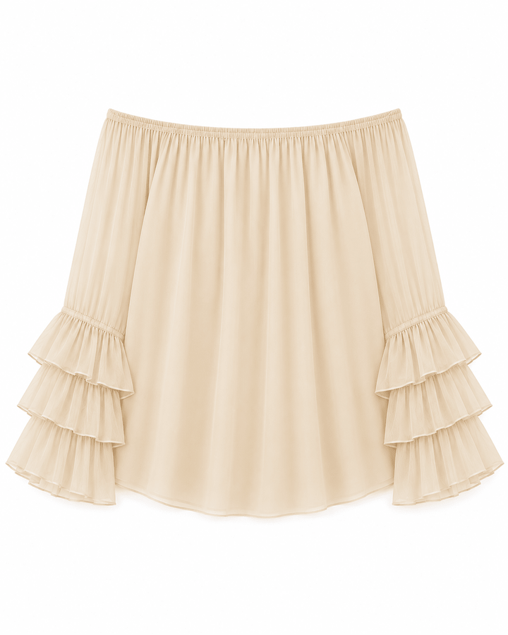 Vita Silk off-shoulder top with Ruffle sleeves - Must Boutique