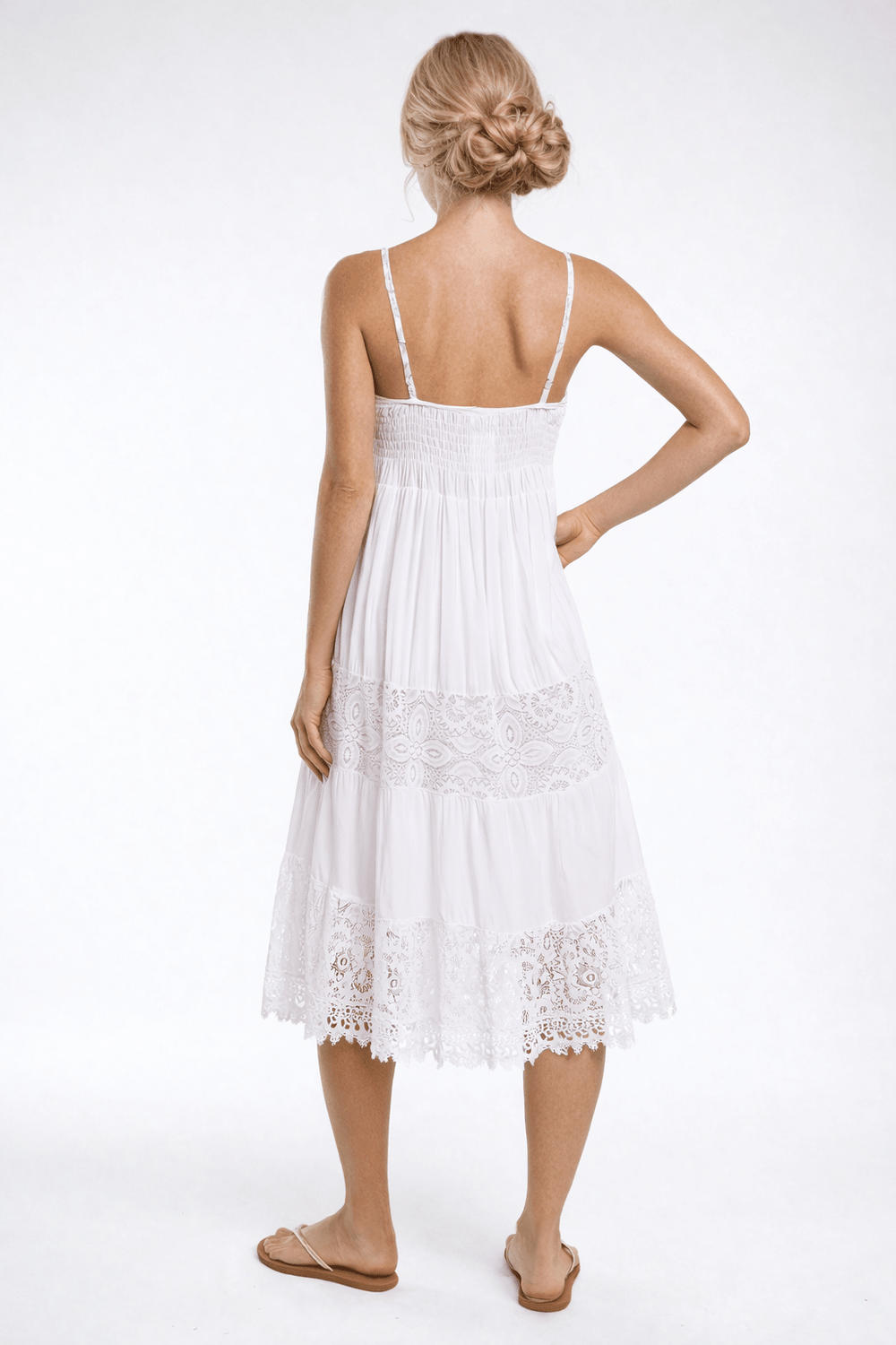 White Lace Midi Sundress - Must Boutique