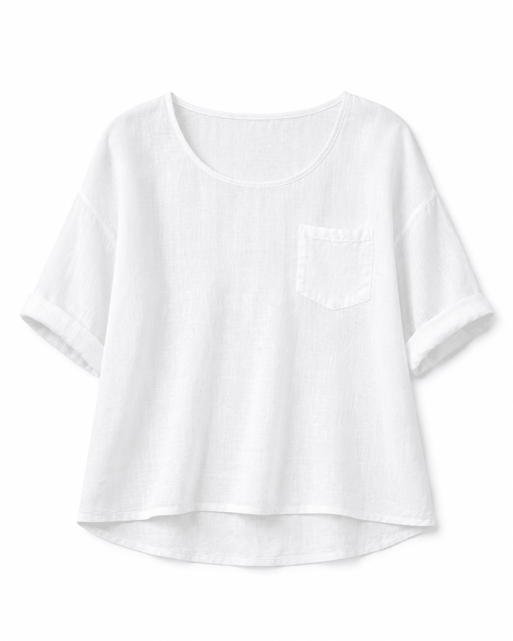 White Linen Pocket Top - Must Boutique