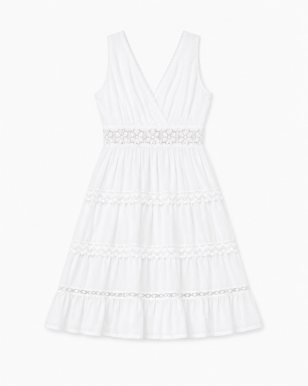 White Peasant Cotton dress - Must Boutique