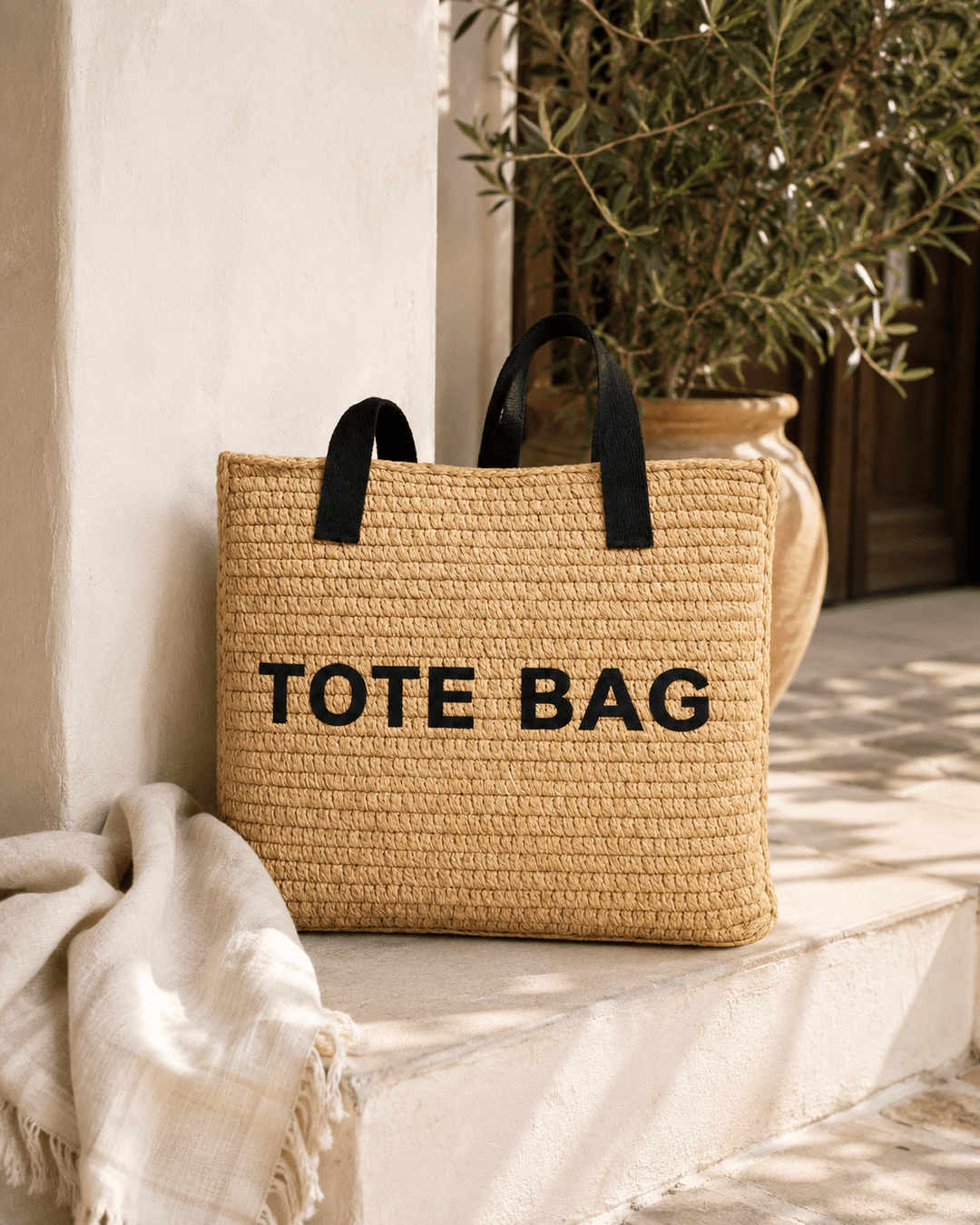 Woven Straw Statement Tote - Must Boutique