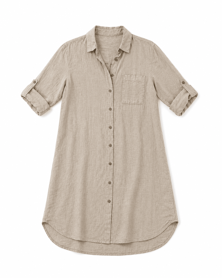 Zina Linen Shirt Dress - Must Boutique